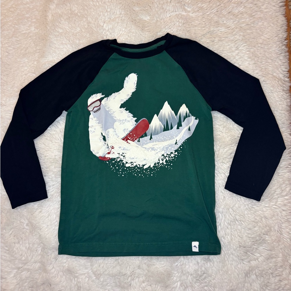 Tommy Bahama Kids' Green and Black Snowboard Graphic Tee